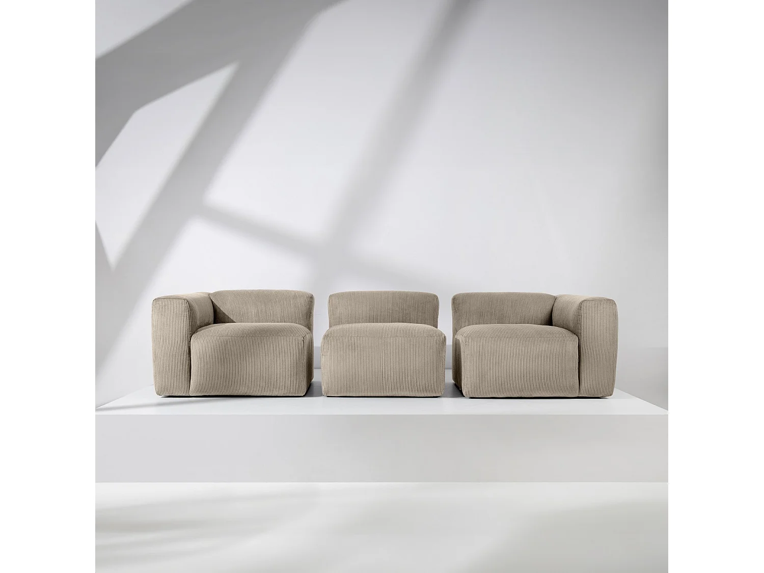 Einzelsofa - modular - 5-sitzer - Beige