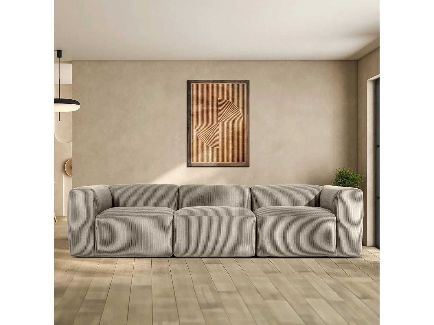 Einzelsofa - modular - 5-sitzer - Beige
