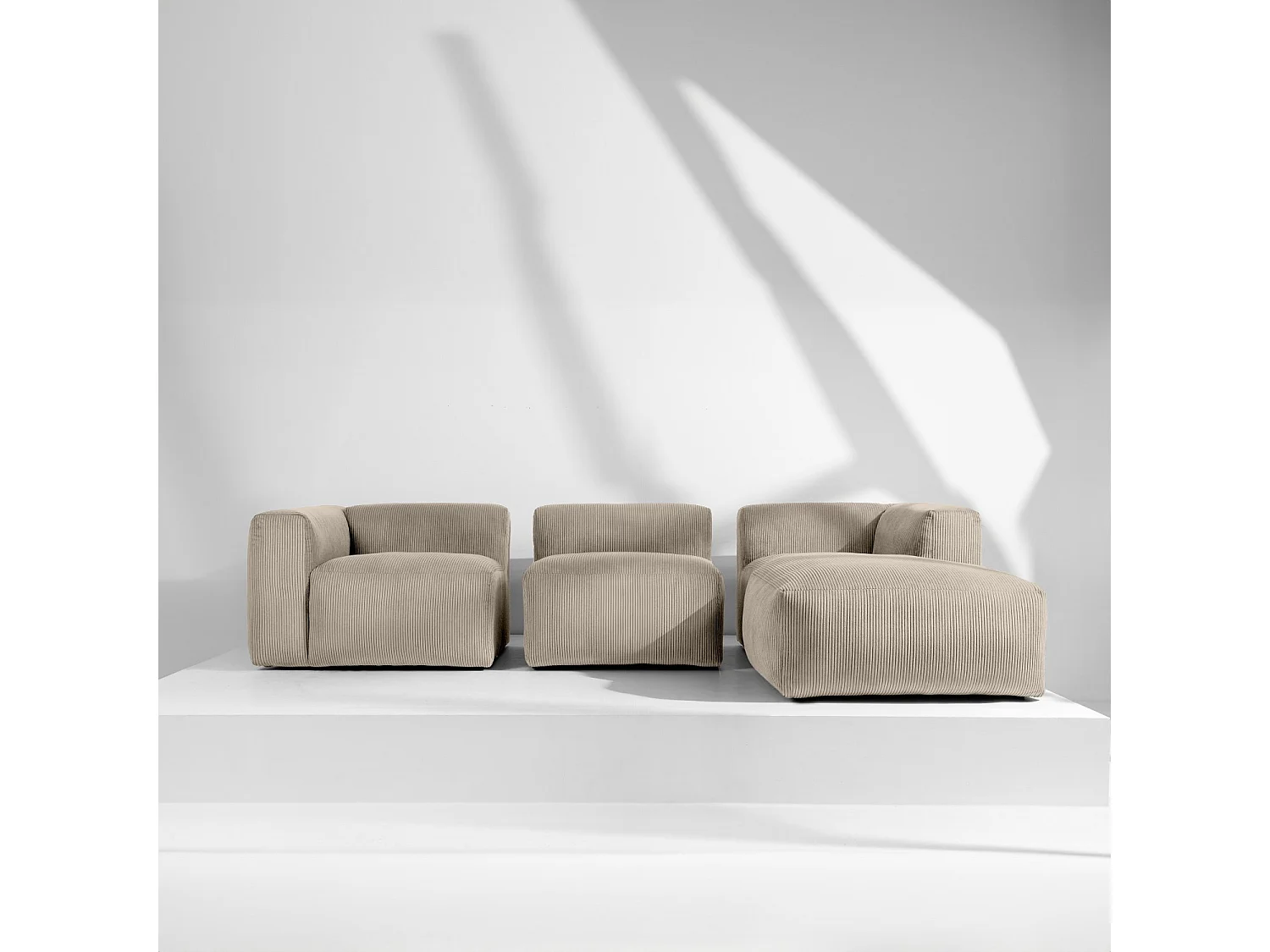 Ecksofa BUFFO 5-Sitzer - Beige