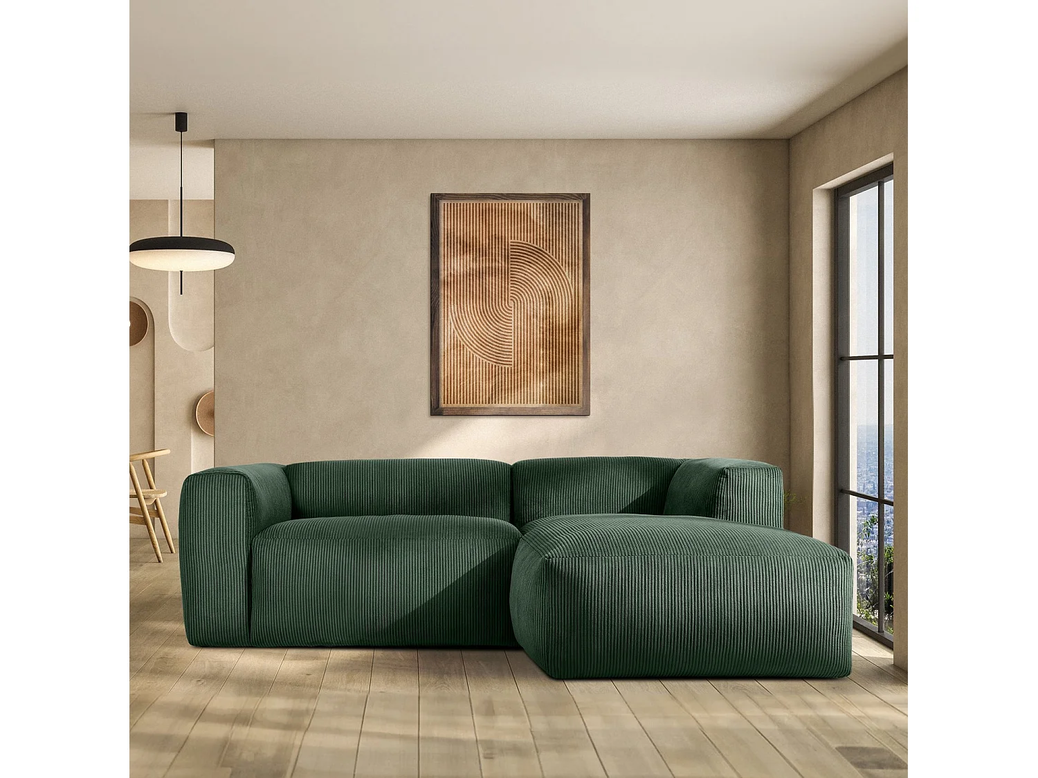 Ecksofa BUFFO 4-Sitzer - Dunkelgrün