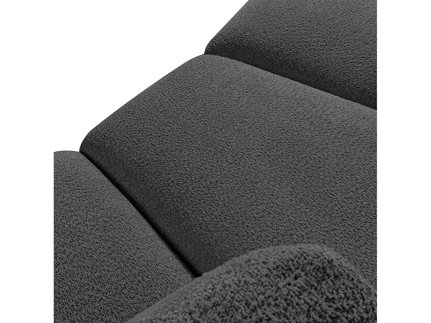Ecksofa rechts - modern - ZUCCO - 5-Sitzer - Boucle - Graphit