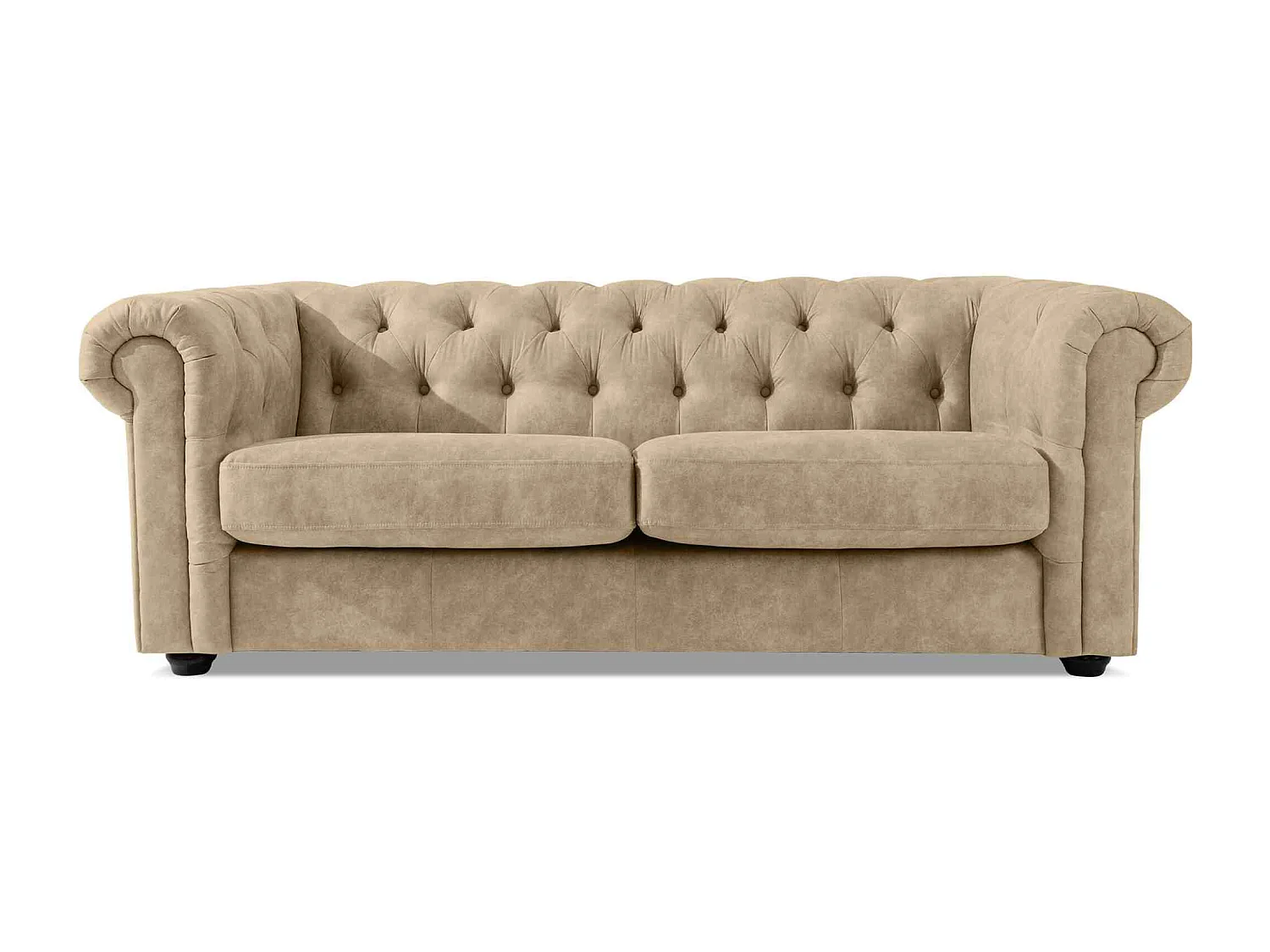 Sofa GRAVO Chesterfield Kunstleder - 3-Sitzer - Cremeweiß