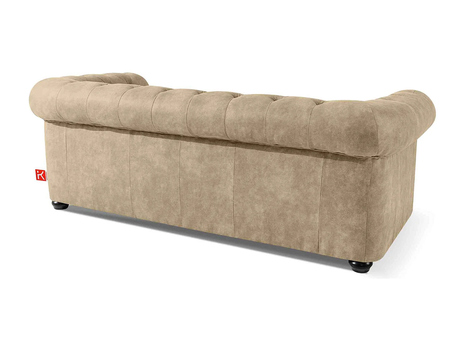 Sofa GRAVO Chesterfield Kunstleder - 3-Sitzer - Cremeweiß