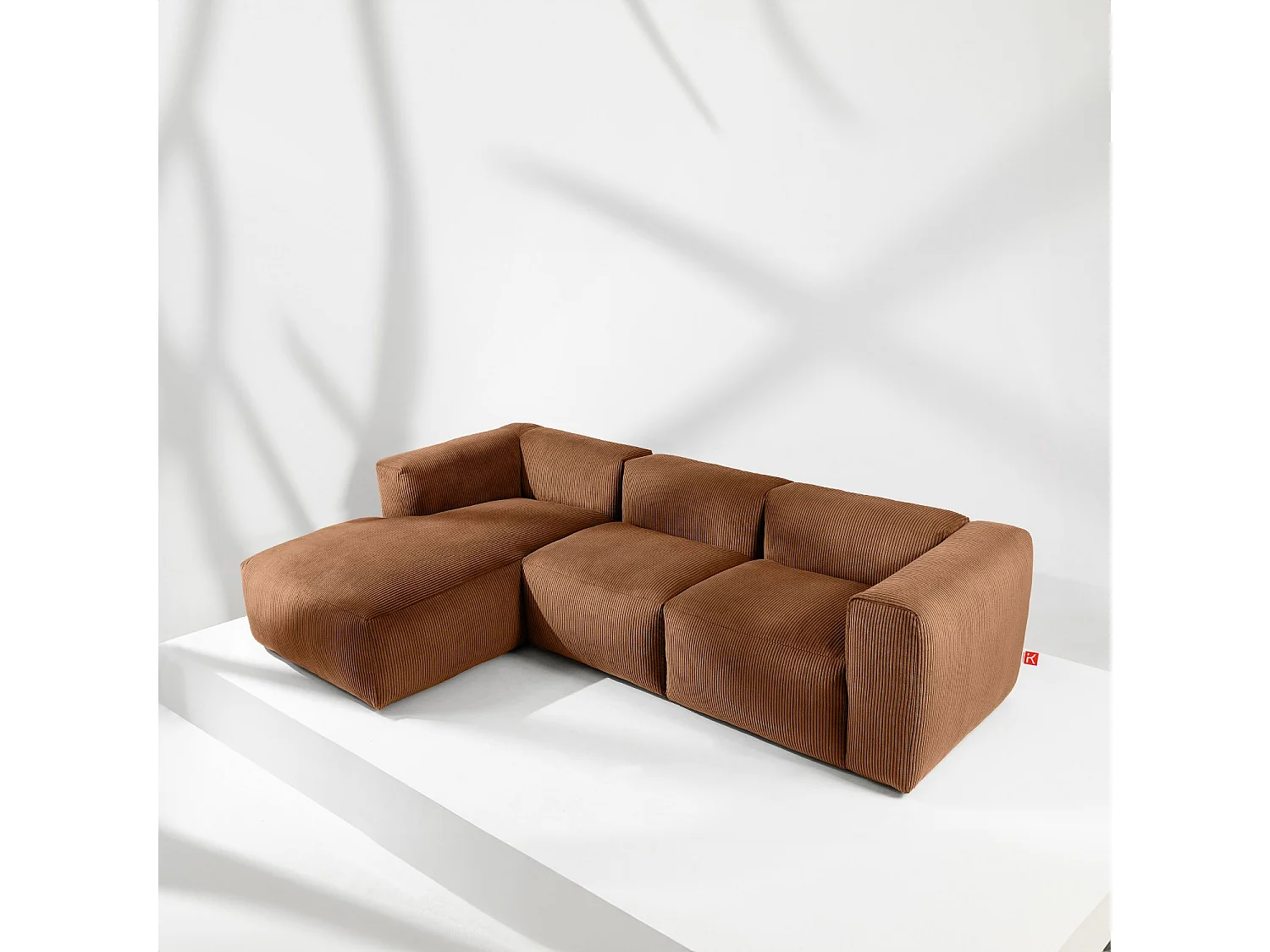 Ecksofa BUFFO 5-Sitzer - Orangerot