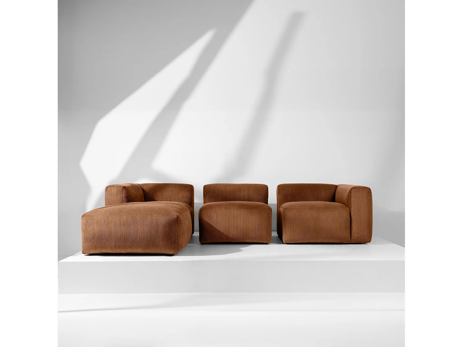 Ecksofa BUFFO 5-Sitzer - Orangerot