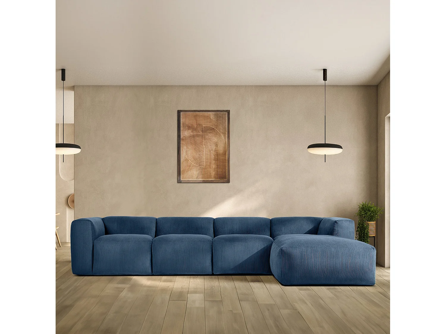 Ecksofa BUFFO 6-Sitzer - Nachtblau