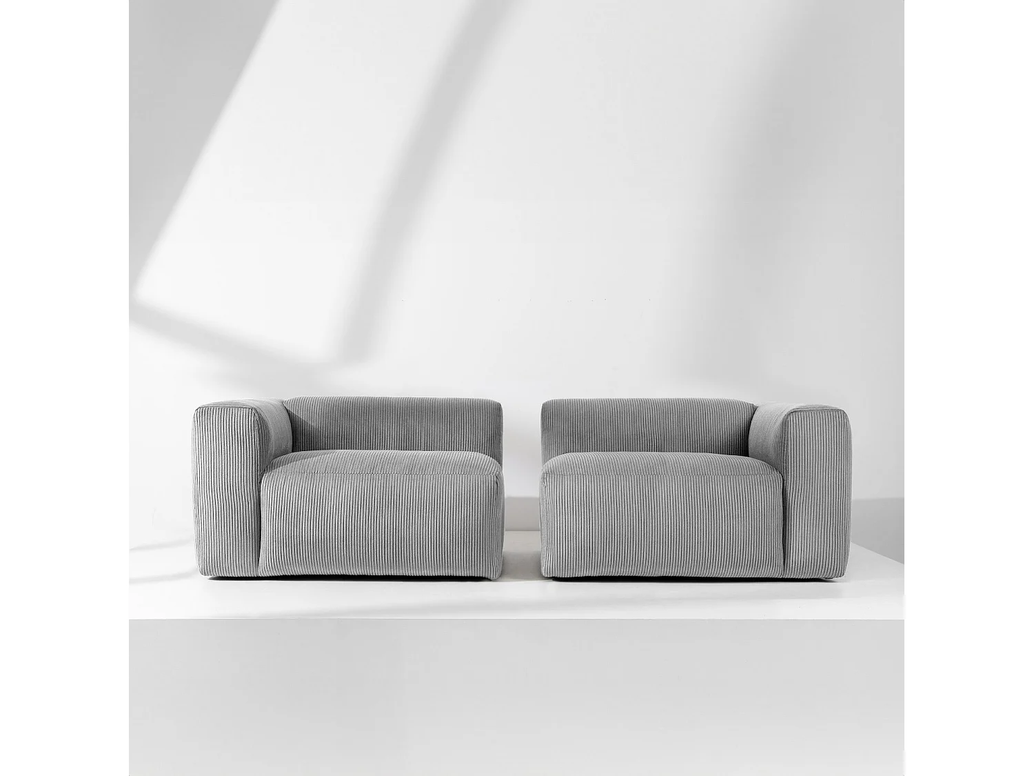 Einzelsofa - modular - 4-sitzer - Hellgrau