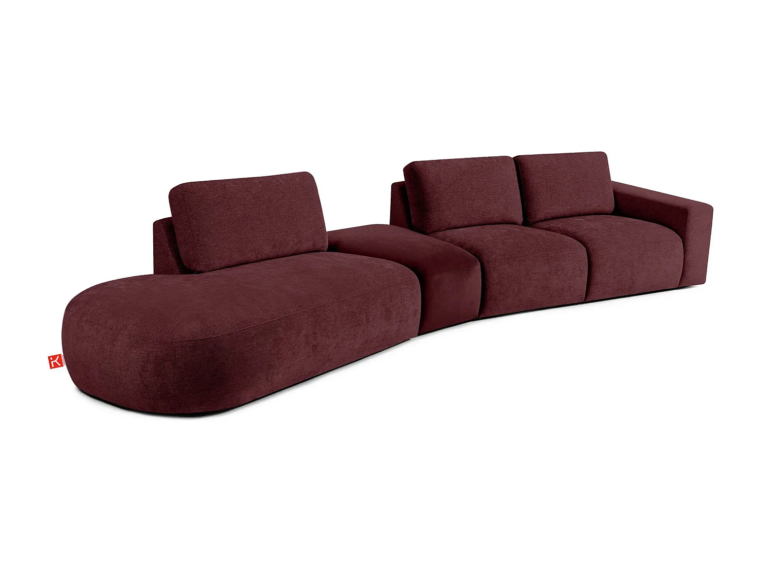 Ecksofa links - modern - ZUCCO - 5-Sitzer - Chenille-Stoff - Violett