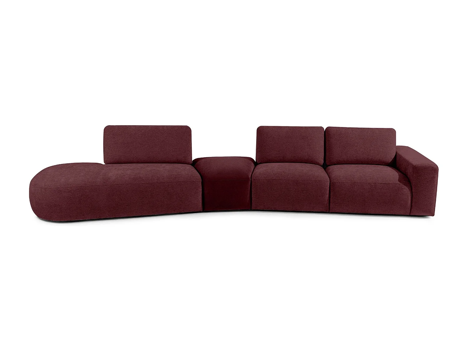 Ecksofa links - modern - ZUCCO - 5-Sitzer - Chenille-Stoff - Violett