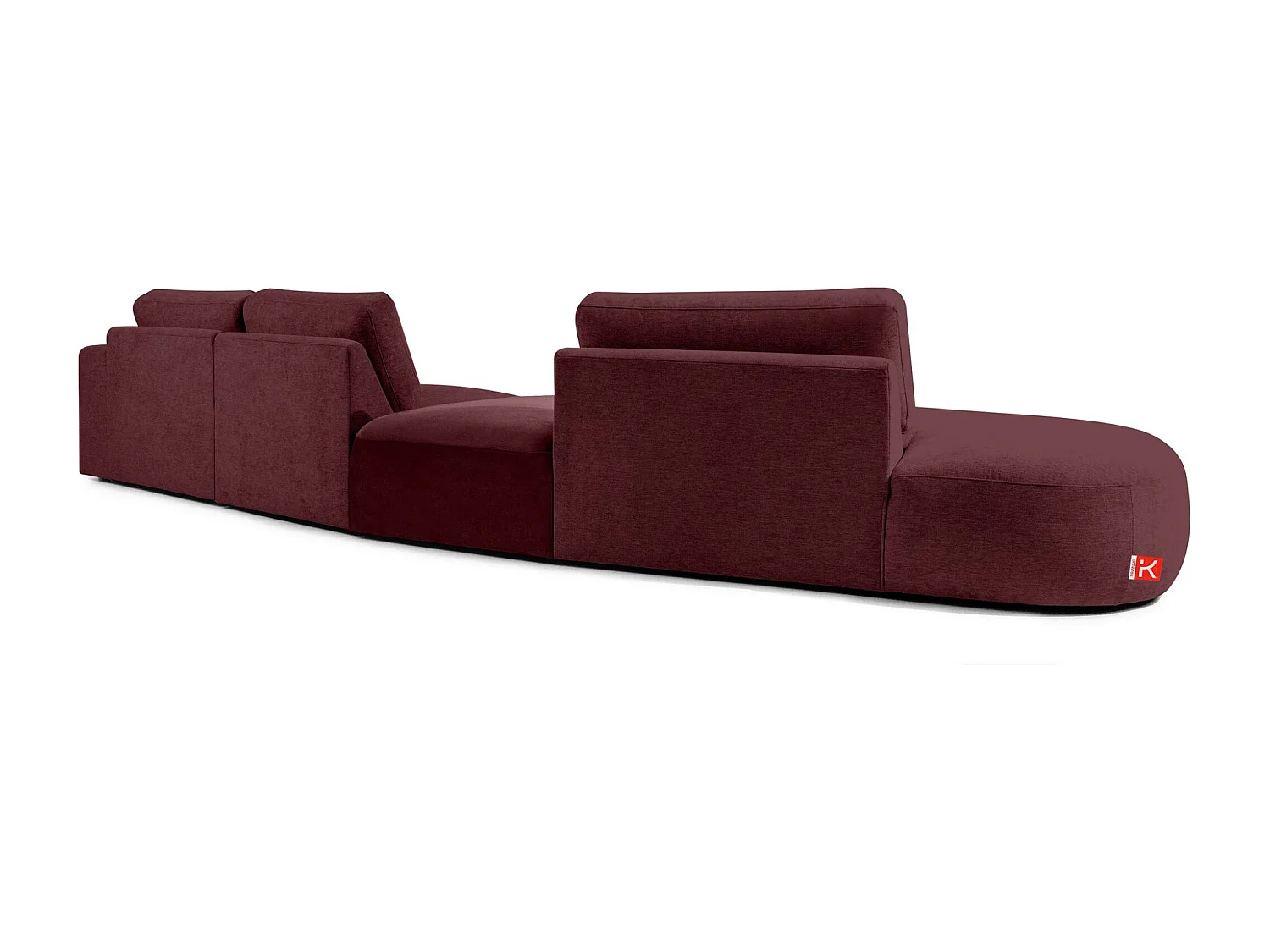 Ecksofa links - modern - ZUCCO - 5-Sitzer - Chenille-Stoff - Violett