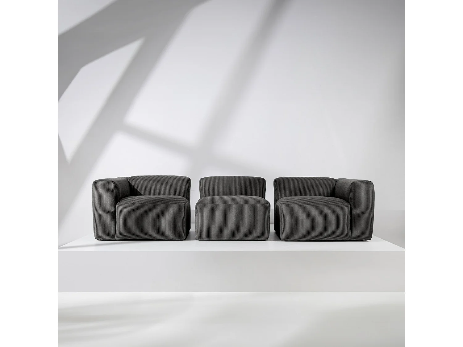 Einzelsofa - modular - 5-sitzer - Grau