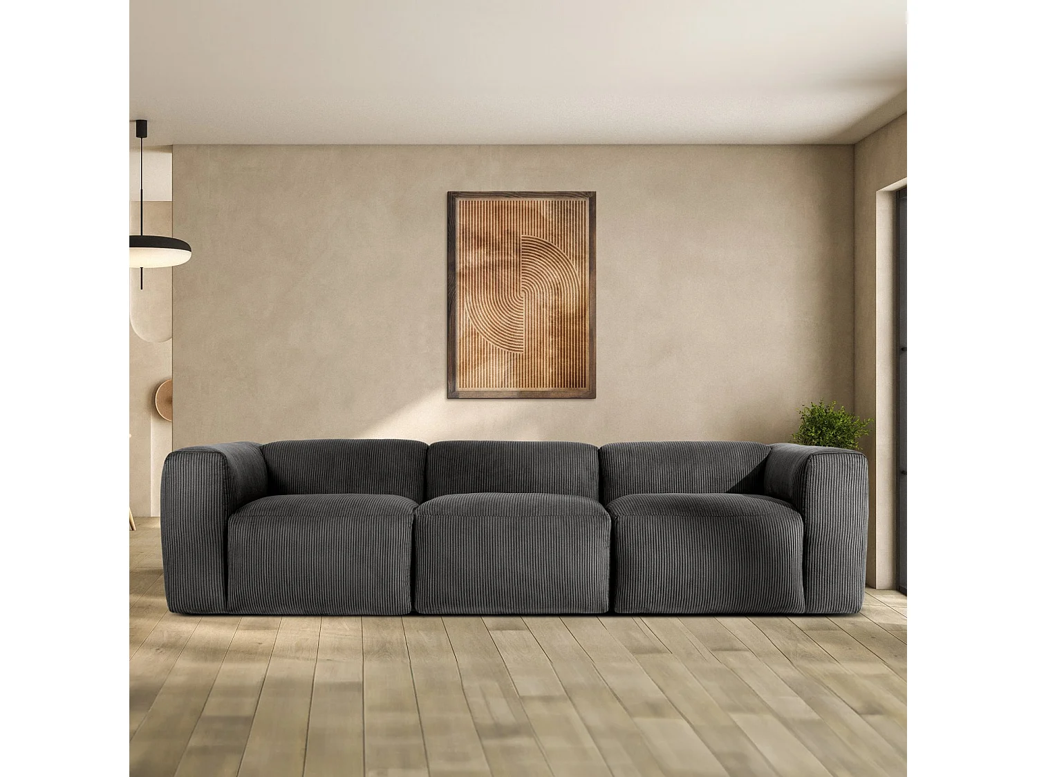 Einzelsofa - modular - 5-sitzer - Grau