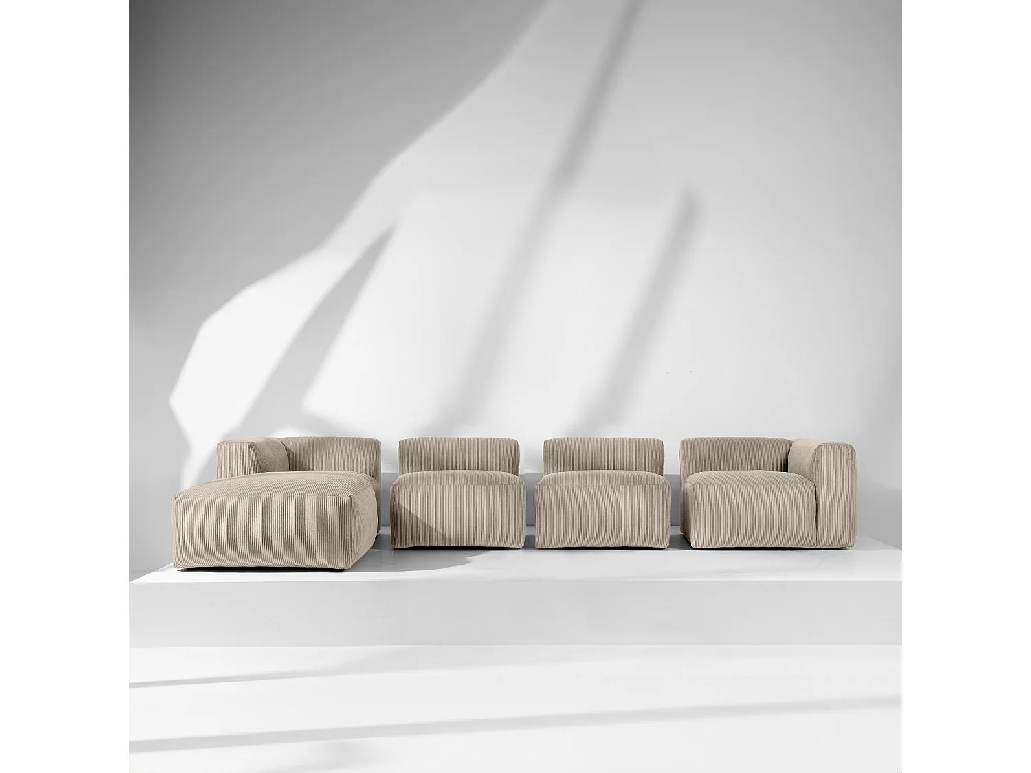 Ecksofa BUFFO 6-Sitzer - Beige