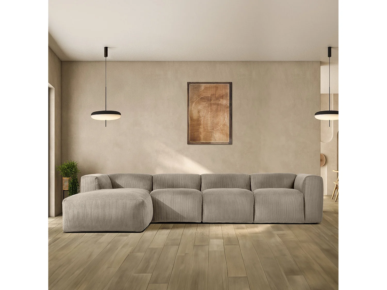 Ecksofa BUFFO 6-Sitzer - Beige
