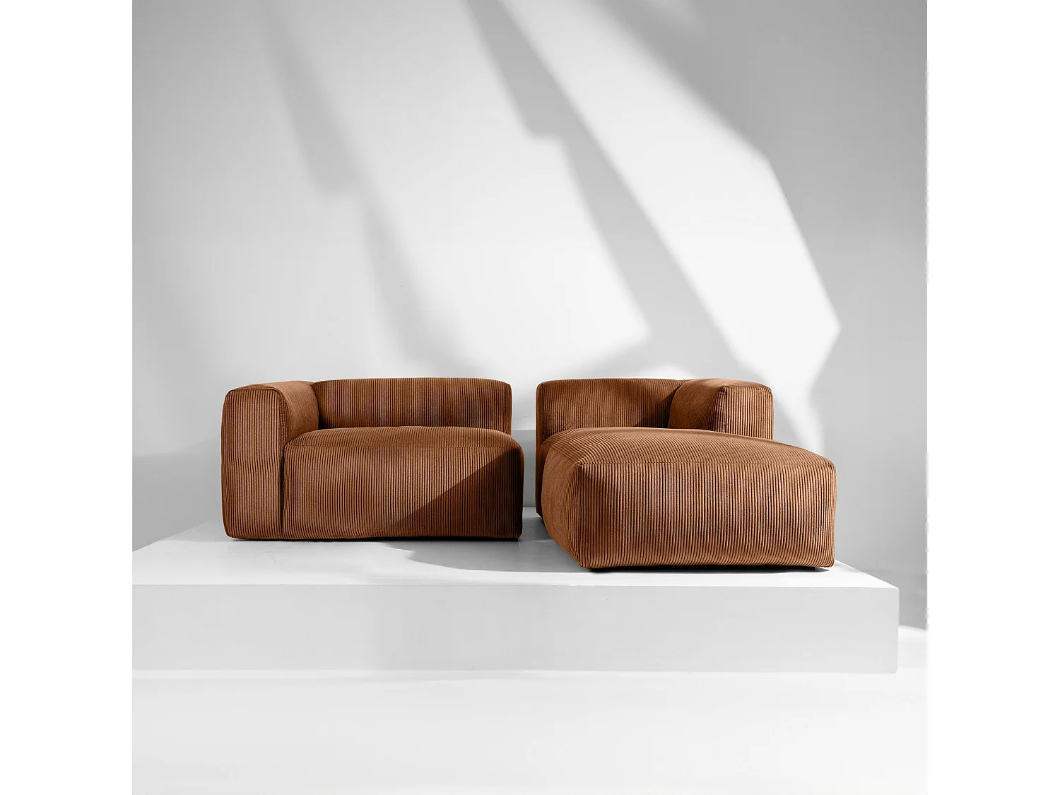 Ecksofa BUFFO 4-Sitzer - Orangerot