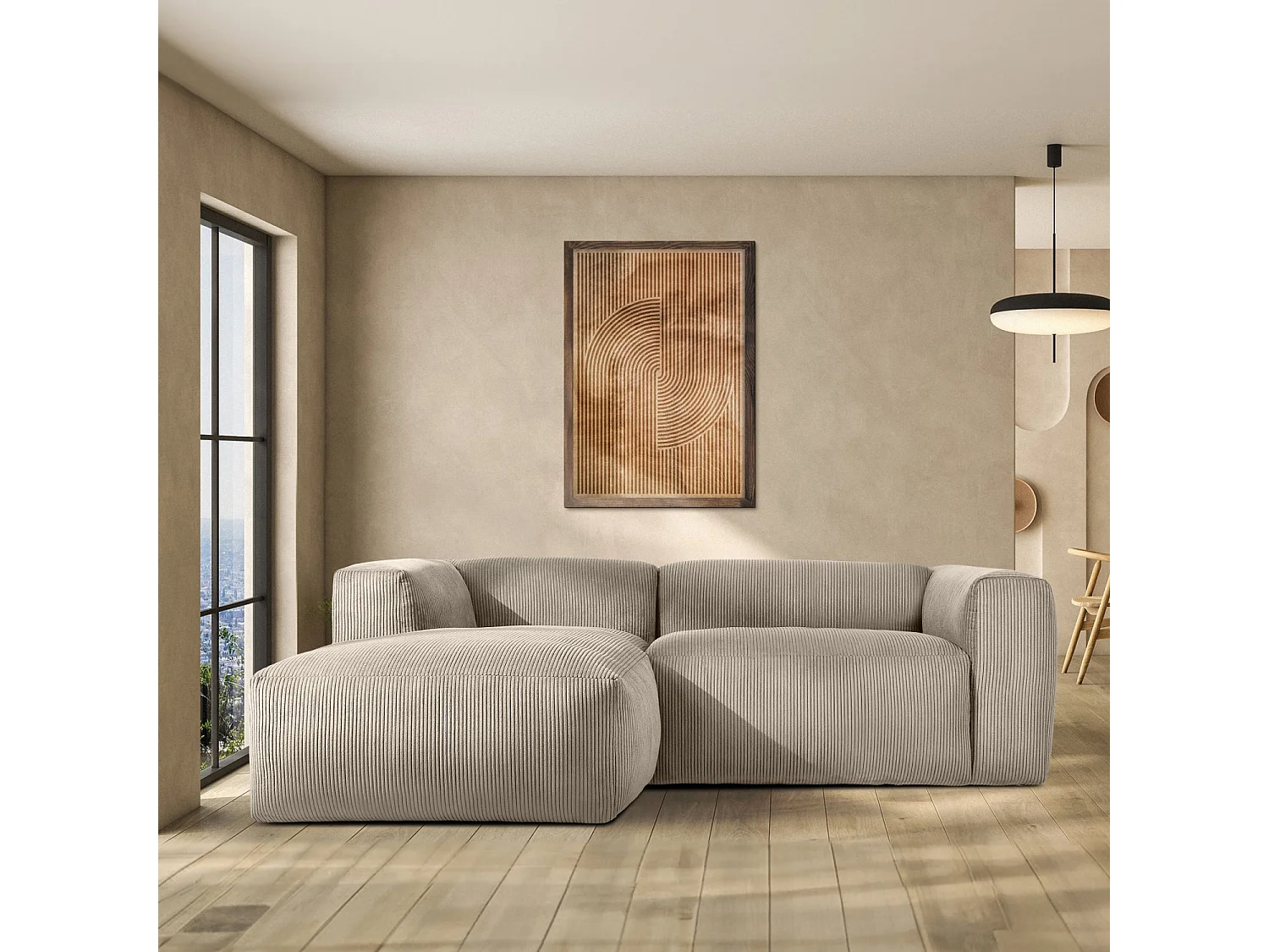 Ecksofa BUFFO 4-Sitzer - Beige