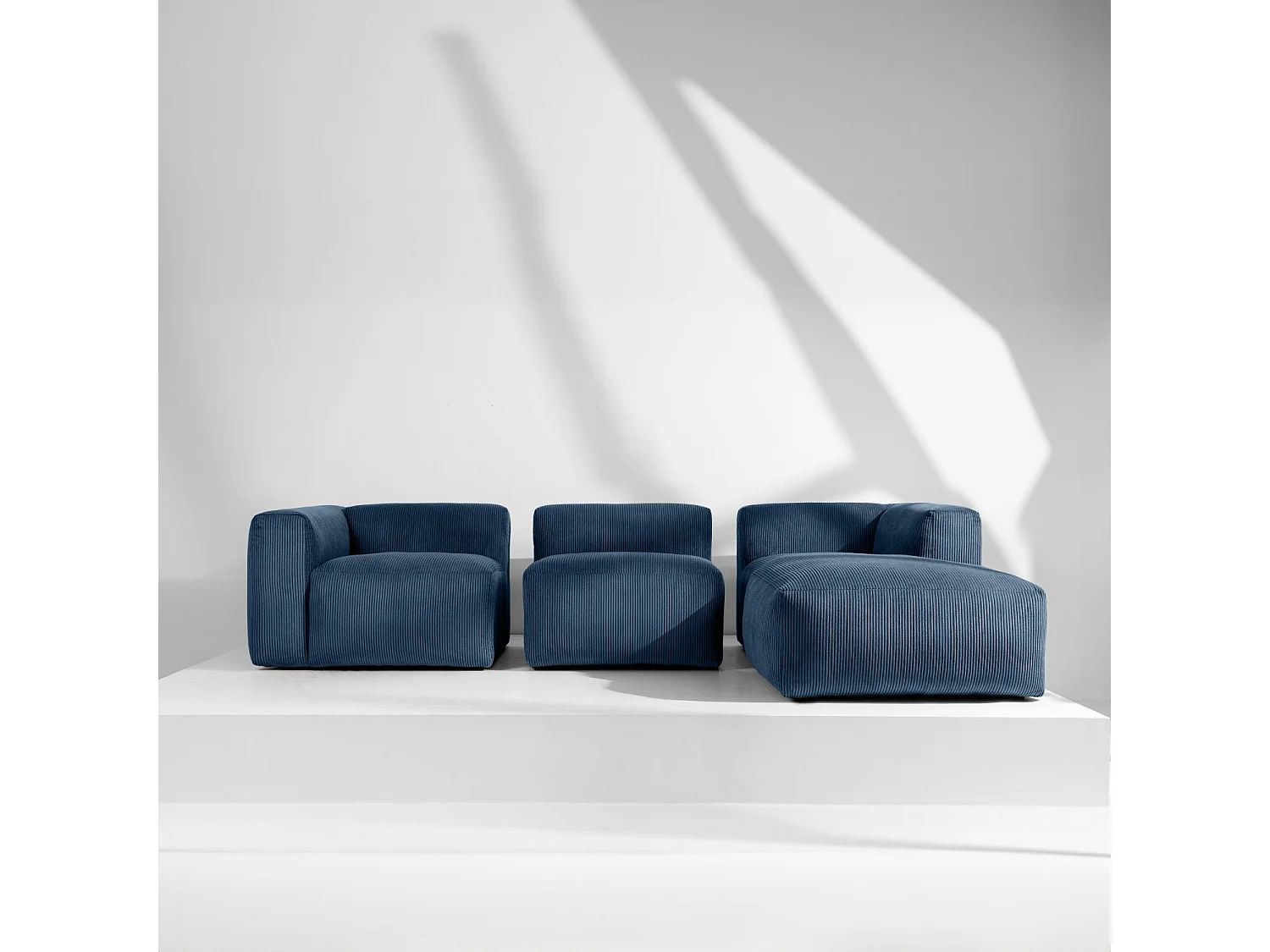 Ecksofa BUFFO 5-Sitzer - Nachtblau