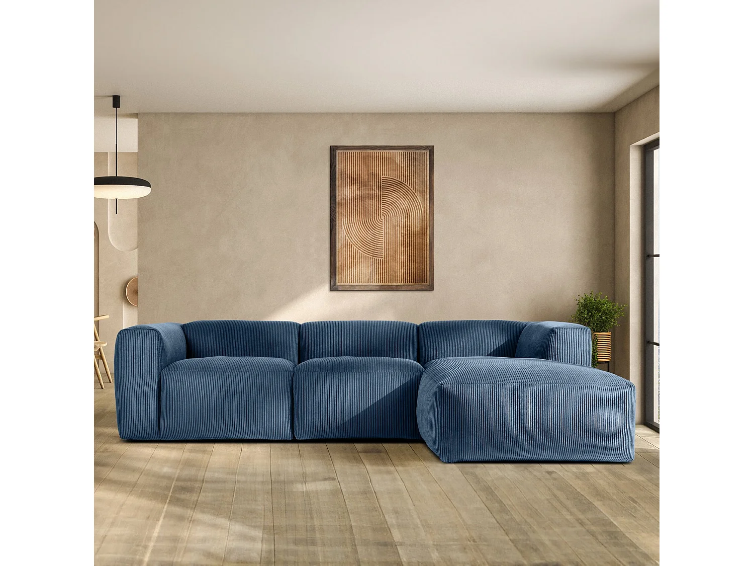 Ecksofa BUFFO 5-Sitzer - Nachtblau