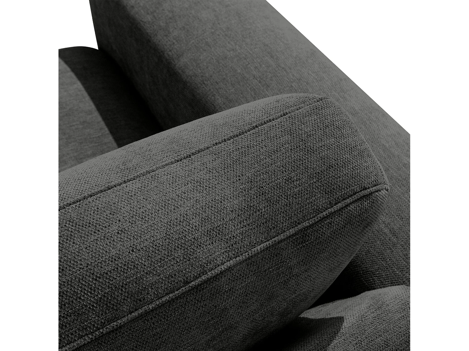 Ecksofa rechts - modern - ZUCCO - 5-Sitzer - Chenille-Stoff - Anthrazit