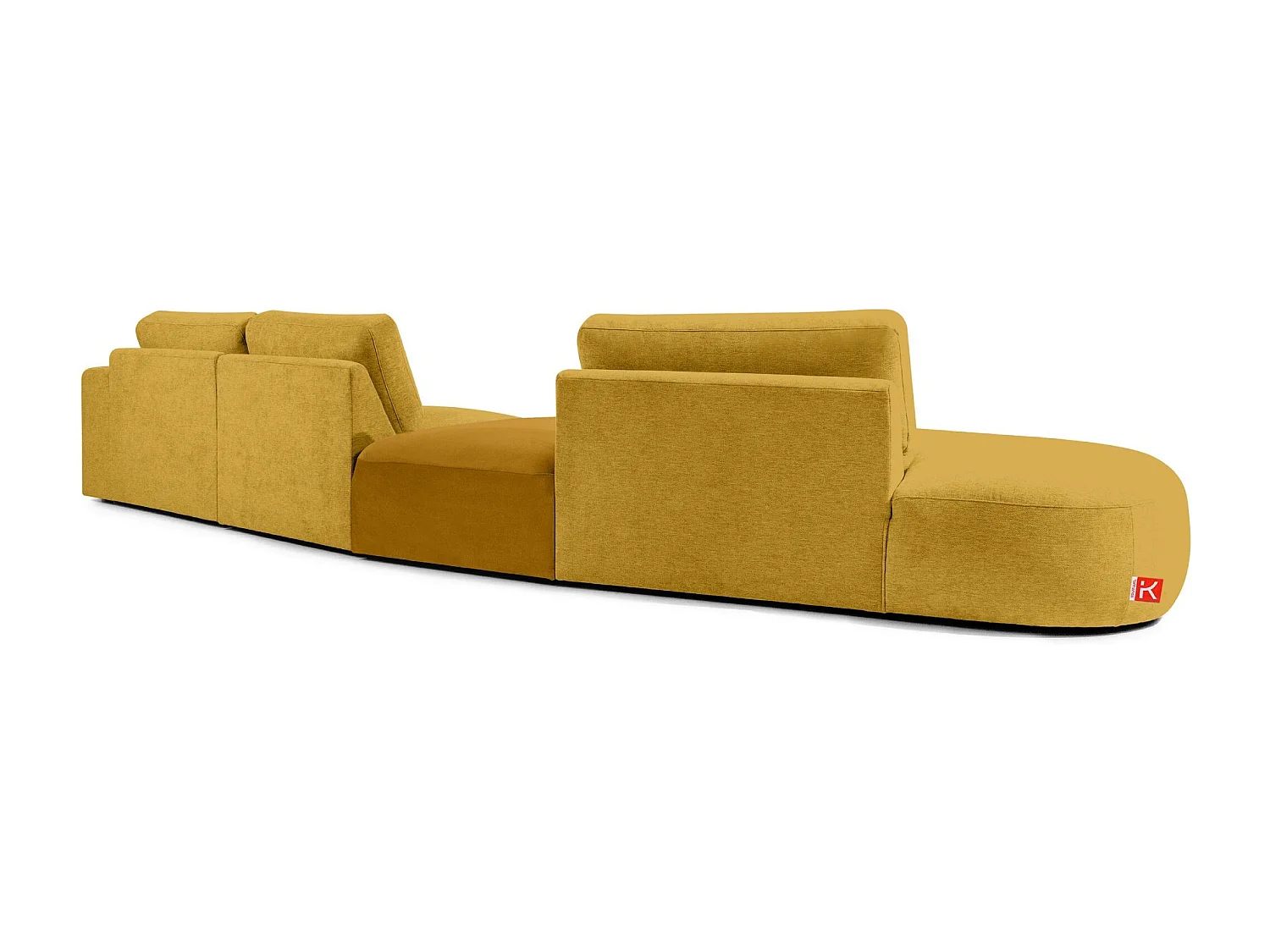 Ecksofa links - modern - ZUCCO - 5-Sitzer - Chenille-Stoff - Gelb