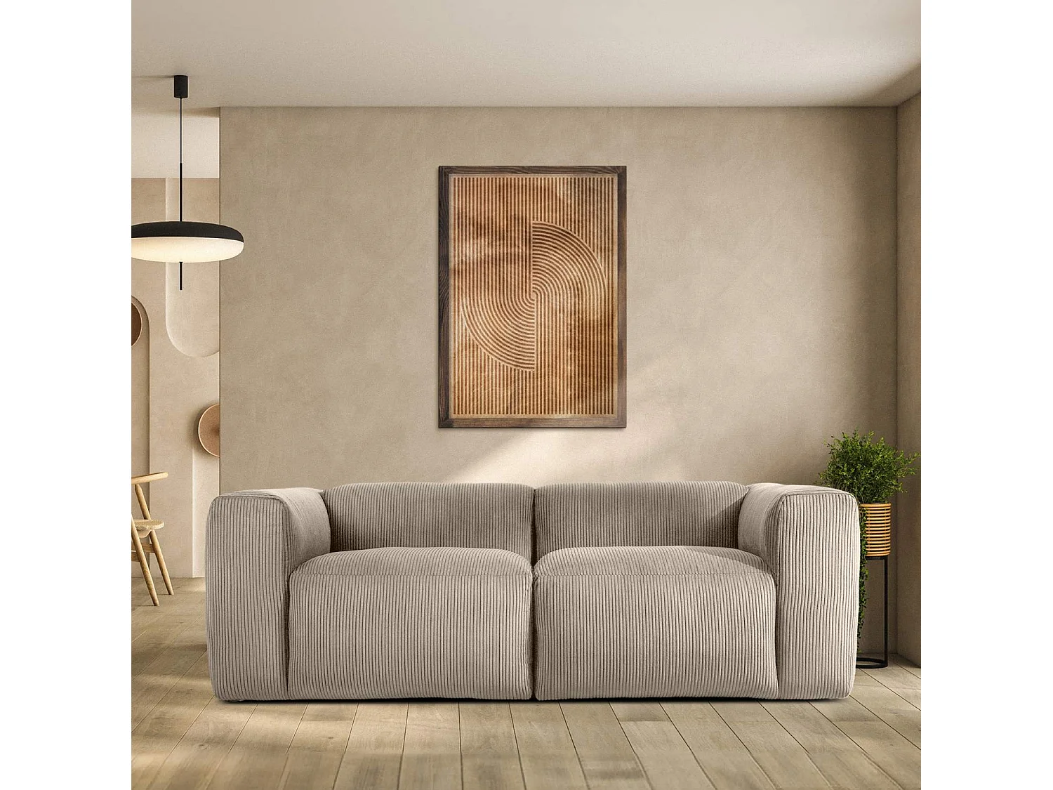 Einzelsofa - modular - 3-sitzer - Beige