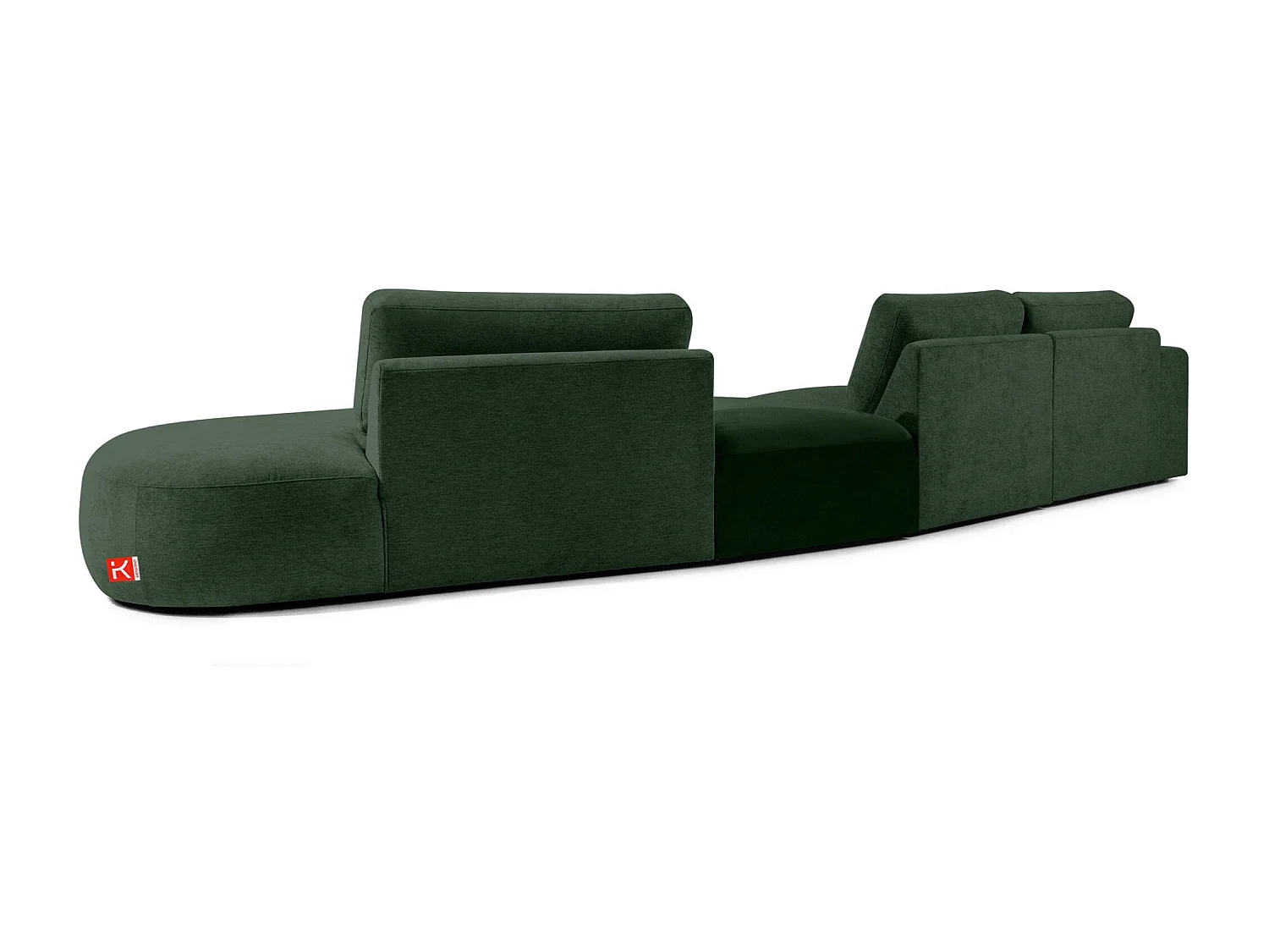 Ecksofa rechts - modern - ZUCCO - 5-Sitzer - Chenille-Stoff - Dunkelgrün
