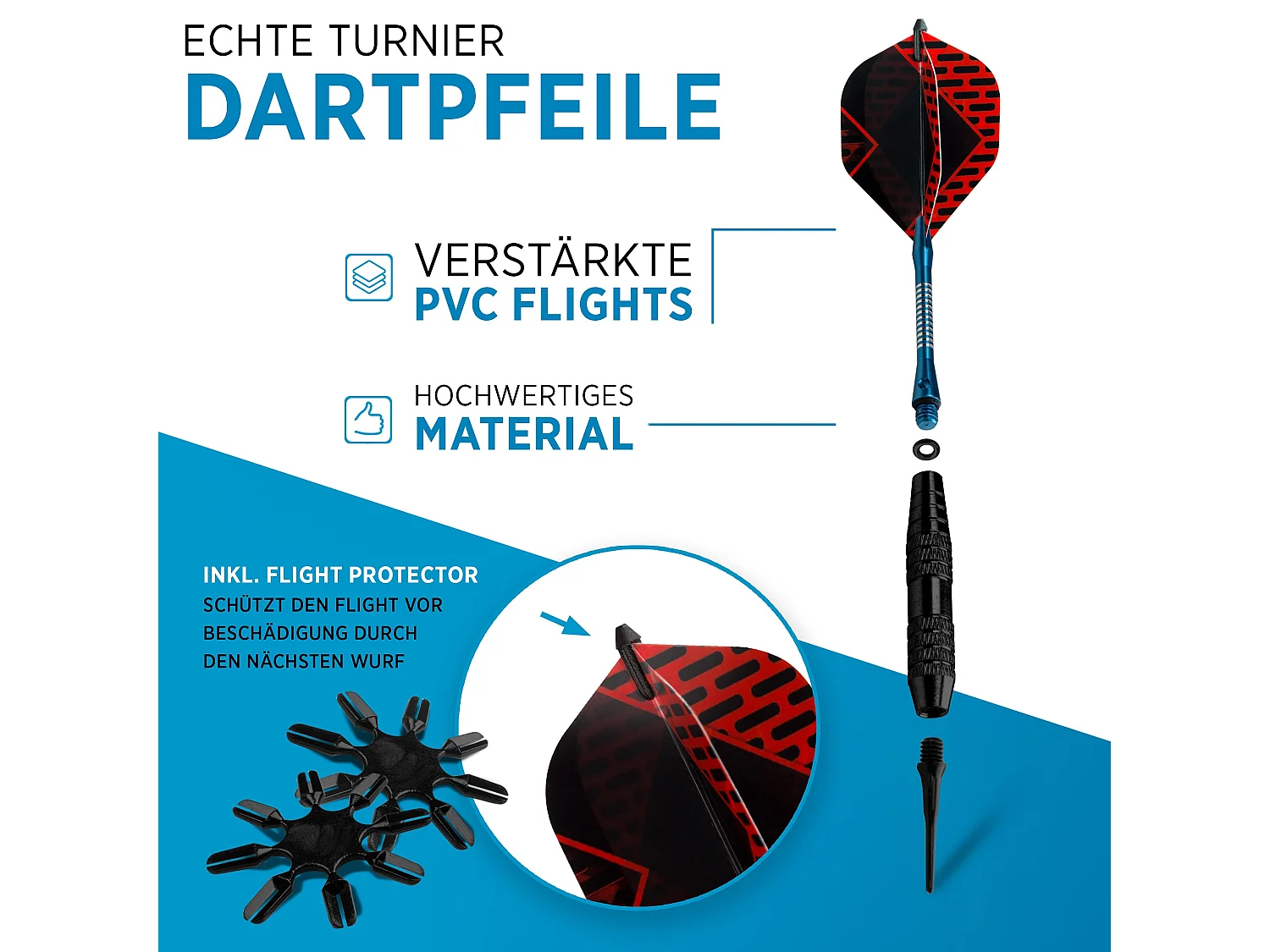 DartPro Dartpfeile mit Kunststoffspitze – 12