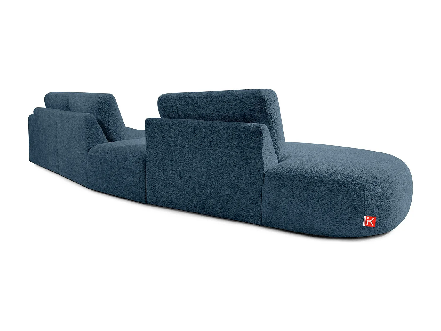 Ecksofa links - modern - ZUCCO - 5-Sitzer - Boucle - Nachtblau