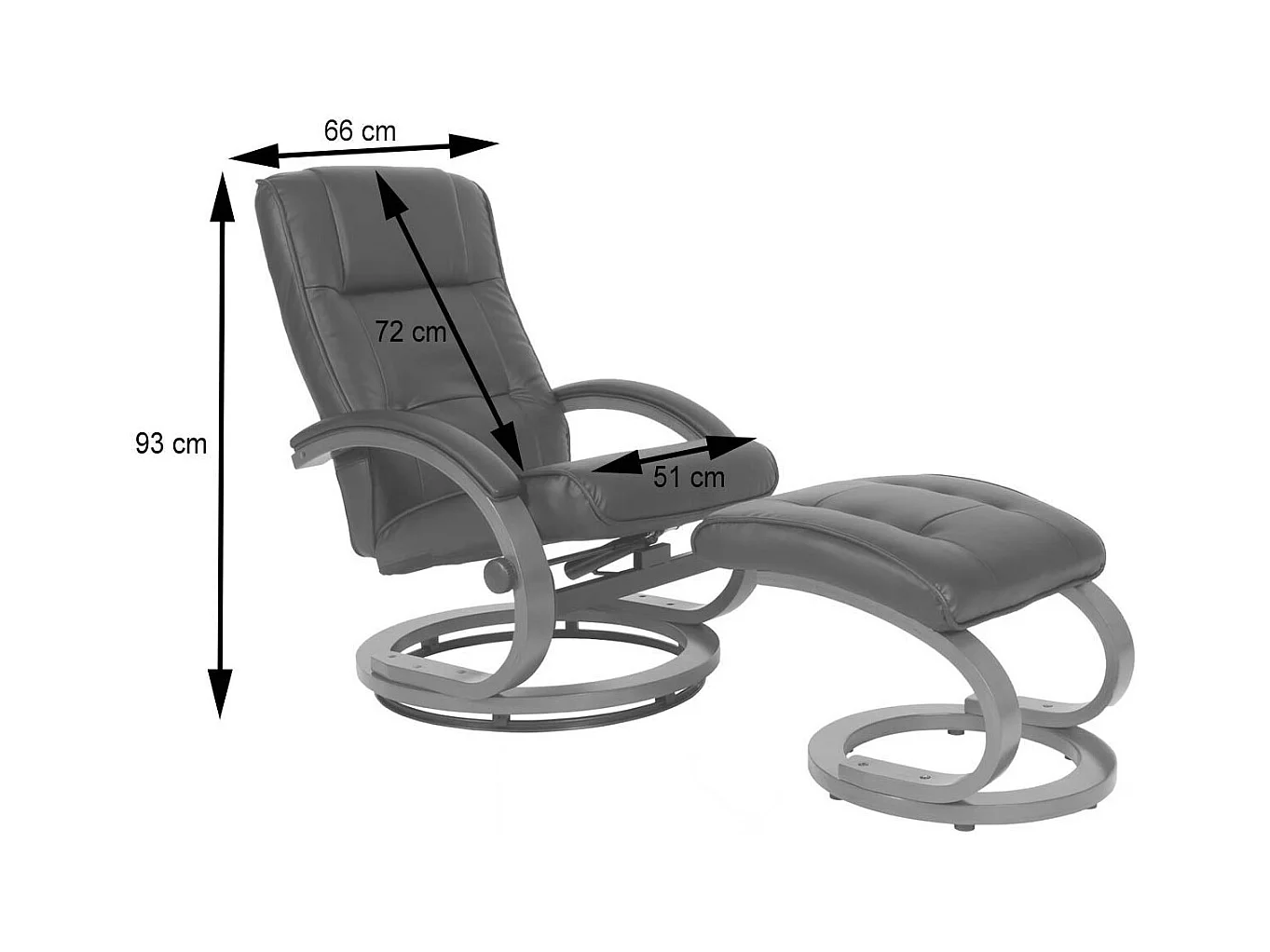 Relaxfauteuil Aprilia met voetenbank,  rood