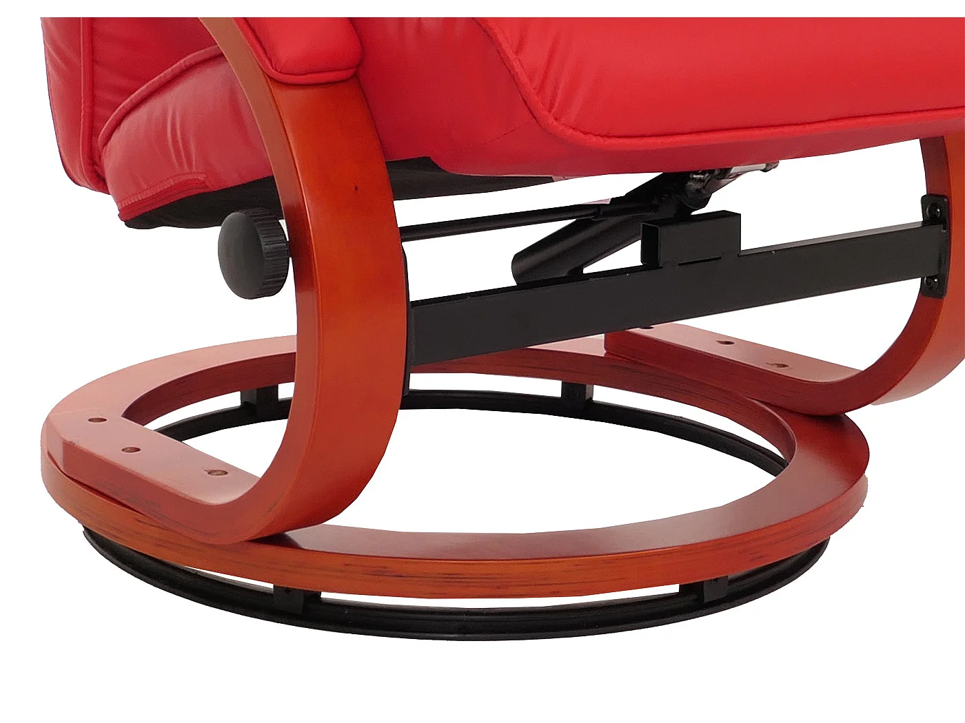 Relaxfauteuil Aprilia met voetenbank,  rood