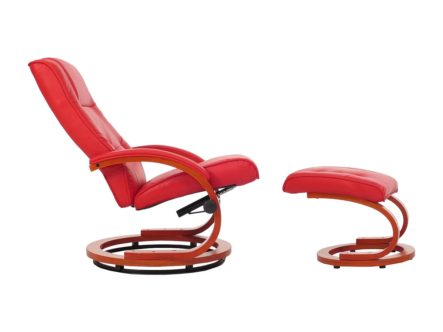 Relaxfauteuil Aprilia met voetenbank,  rood