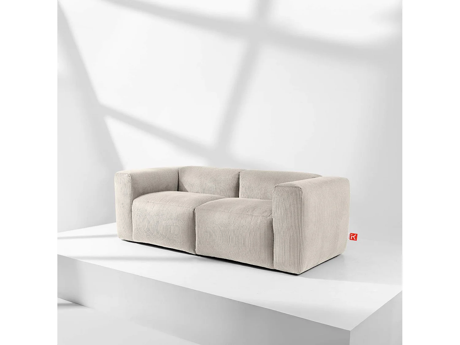 Einzelsofa - modular - 3-sitzer - Creme