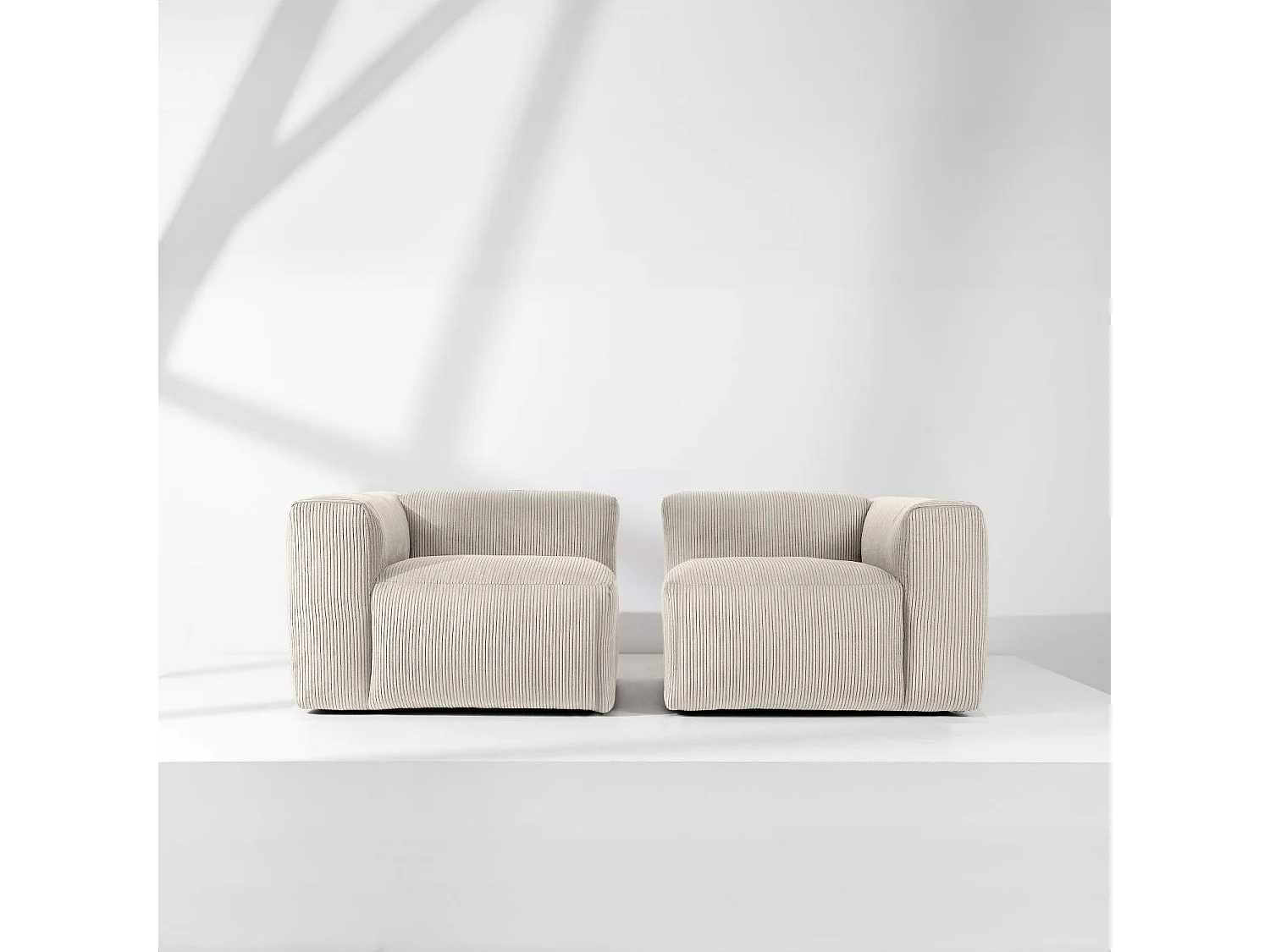 Einzelsofa - modular - 3-sitzer - Creme