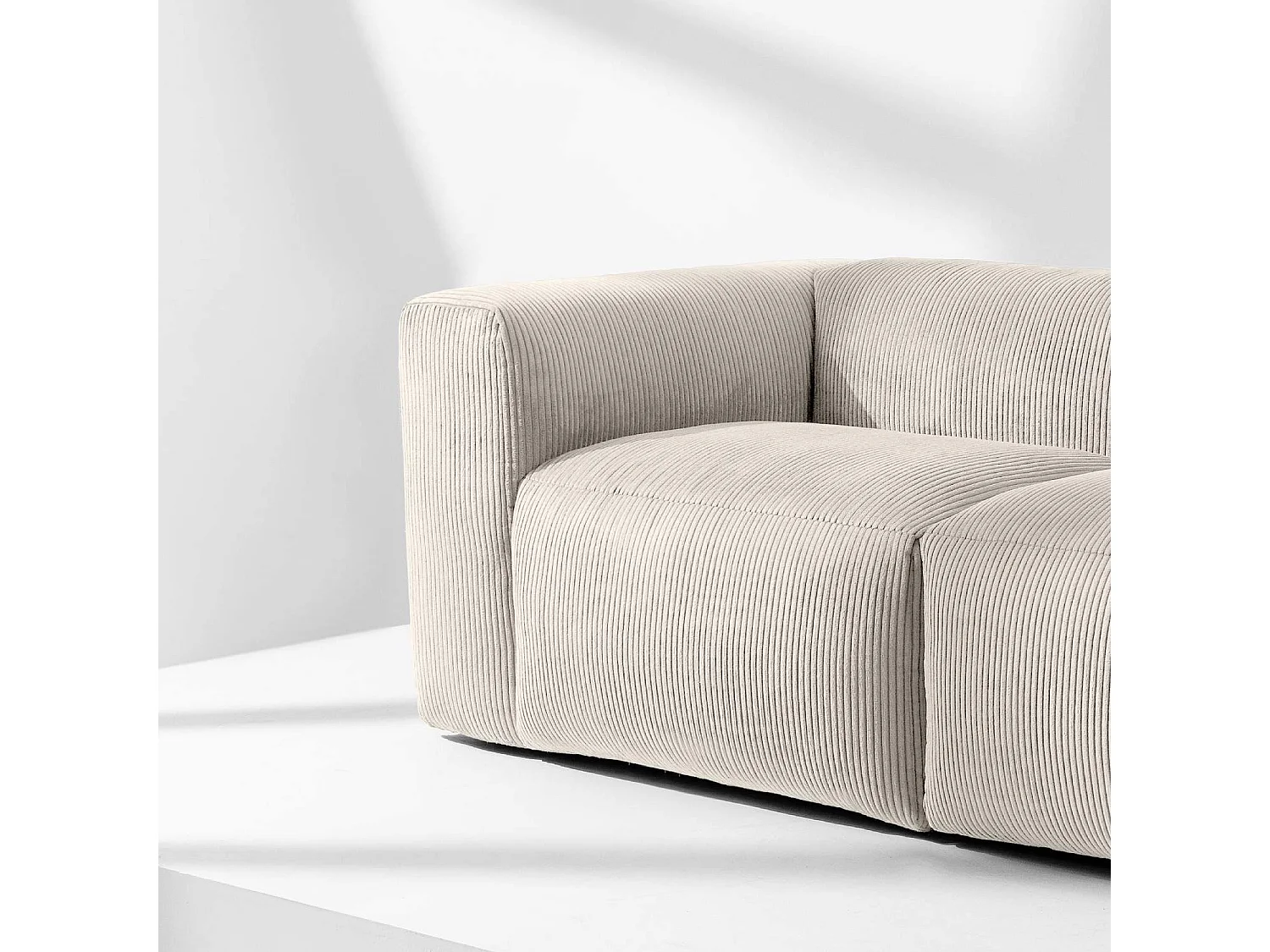 Einzelsofa - modular - 3-sitzer - Creme