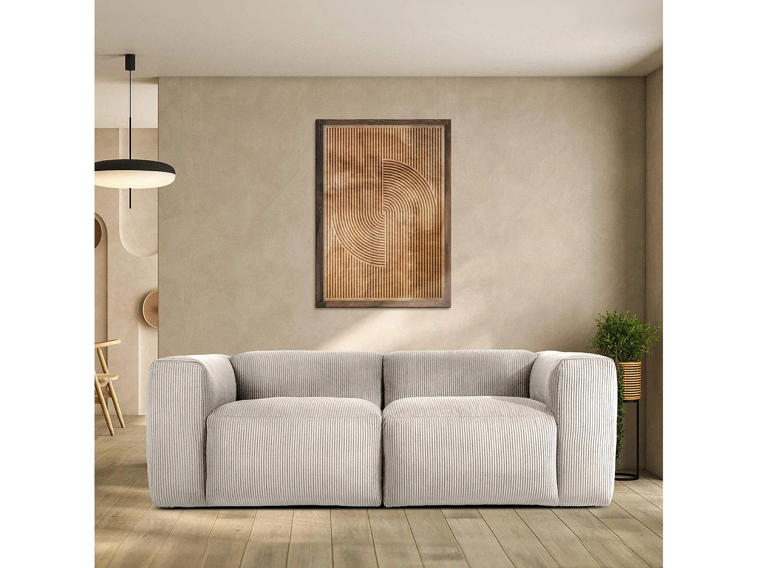 Einzelsofa - modular - 3-sitzer - Creme