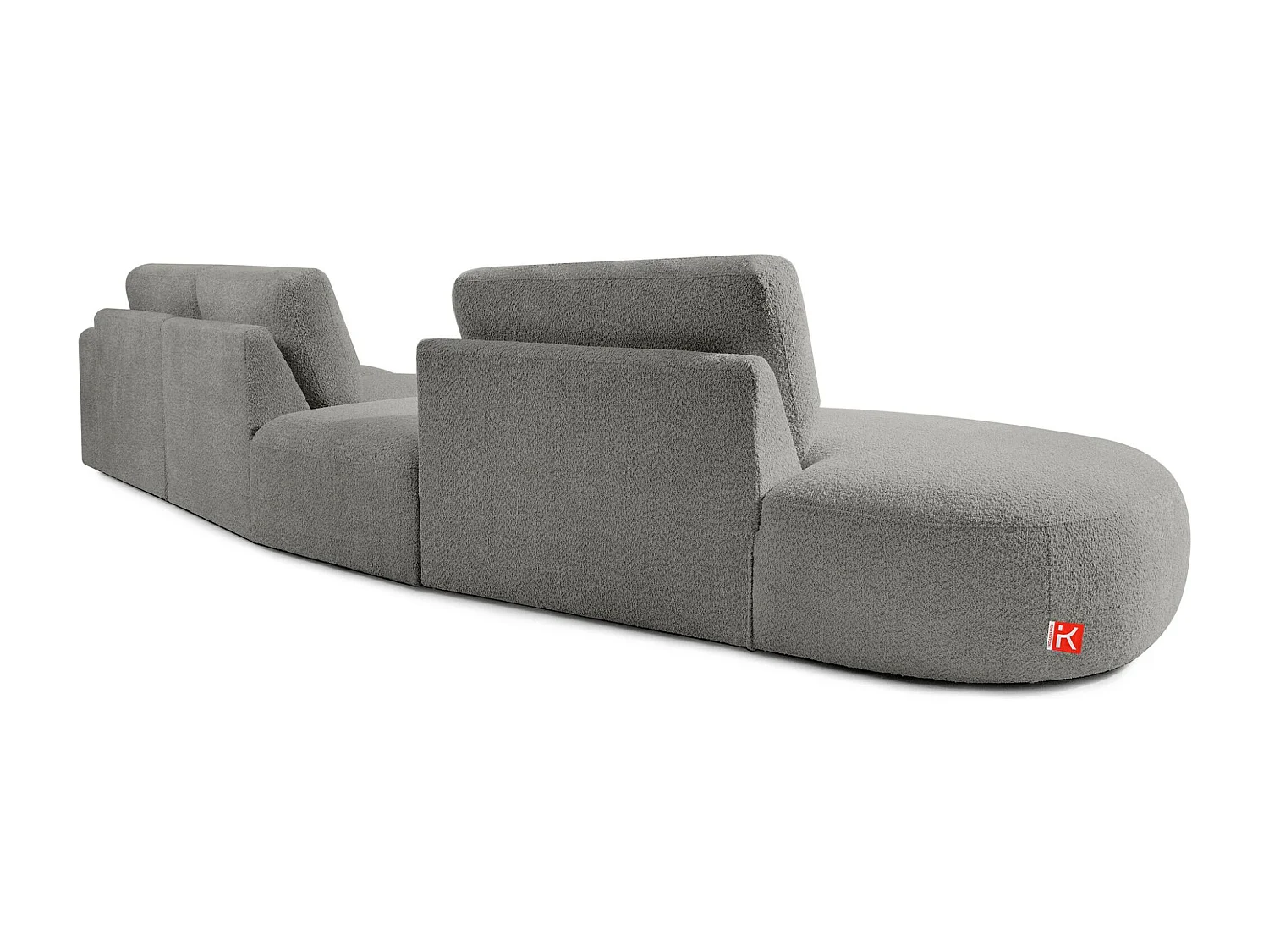 Ecksofa links - modern - ZUCCO - 5-Sitzer - Boucle - Grau
