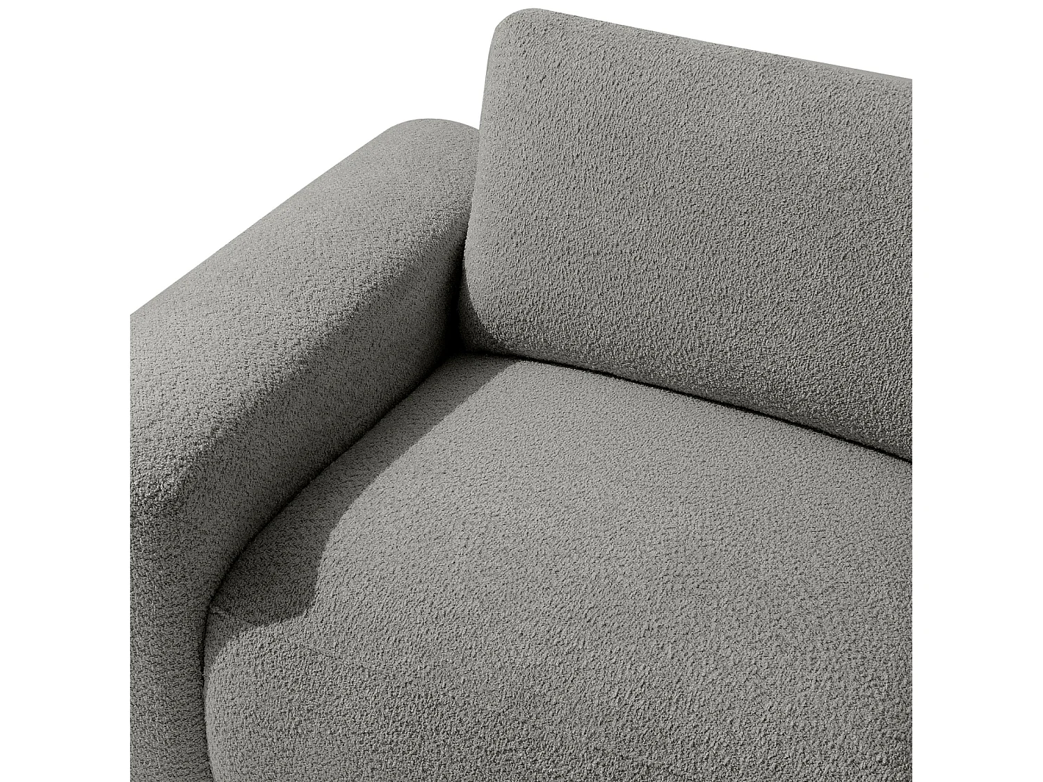 Ecksofa links - modern - ZUCCO - 5-Sitzer - Boucle - Grau