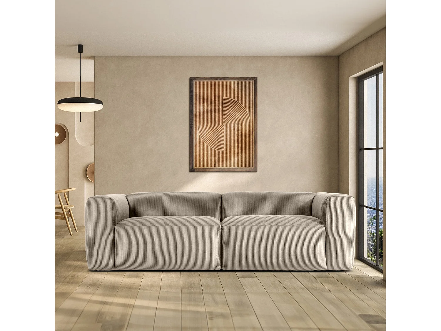 Einzelsofa - modular - 4-sitzer - Beige