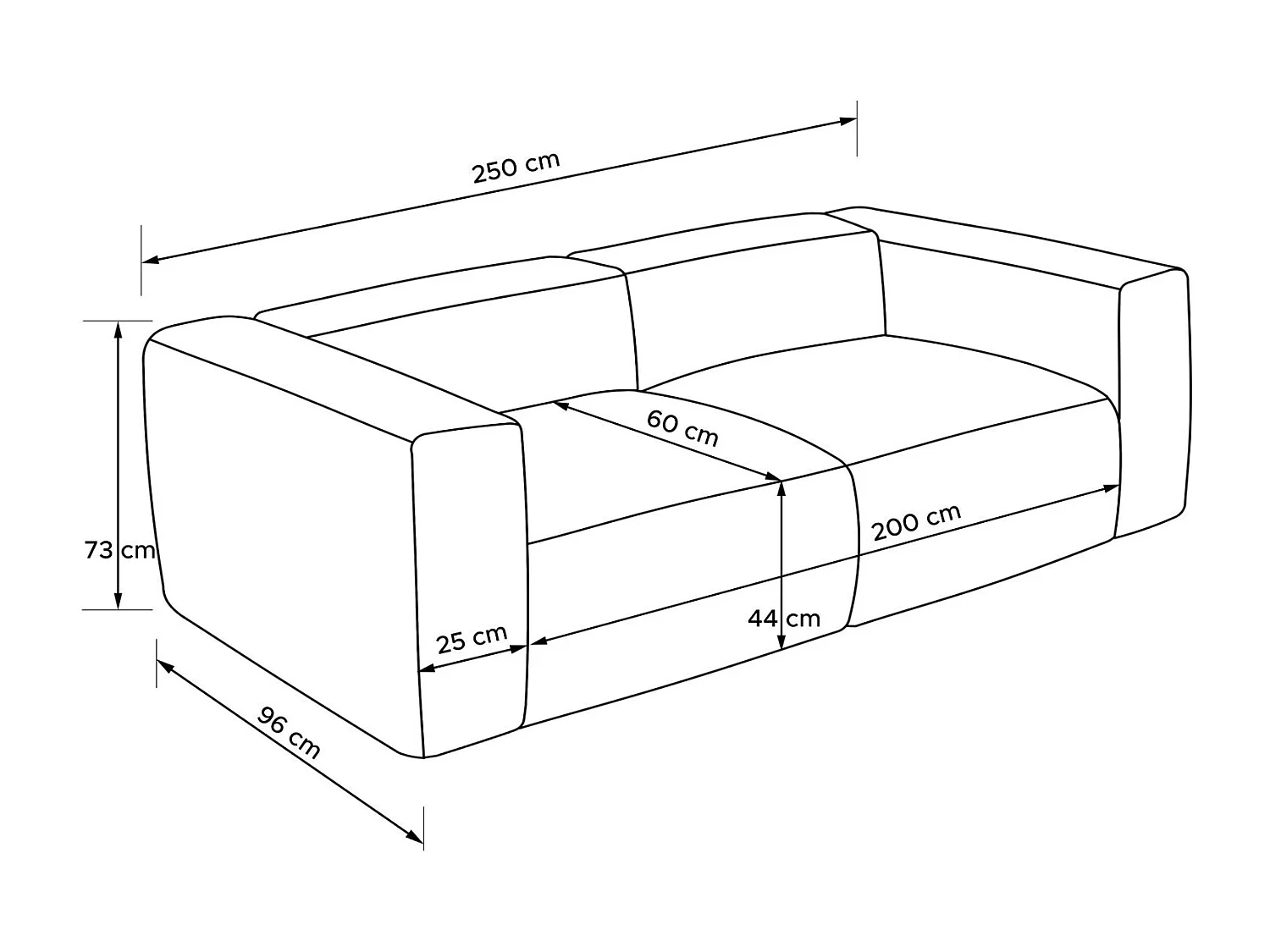 Einzelsofa - modular - 4-sitzer - Beige