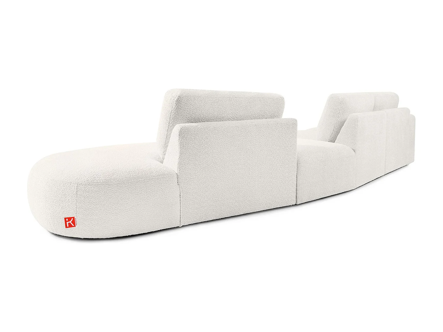 Ecksofa rechts - modern - ZUCCO - 5-Sitzer - Boucle - Ecru