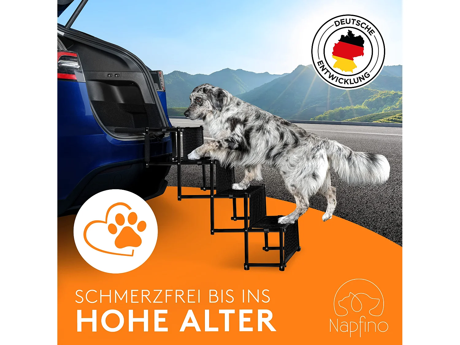 NAPFINO Hundetreppe Auto [bis 60kg] -