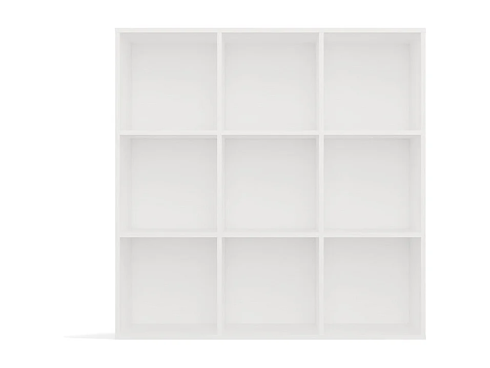 MALAX - Estantería de 9 compartimentos para guardar libros, decoración - Blanco