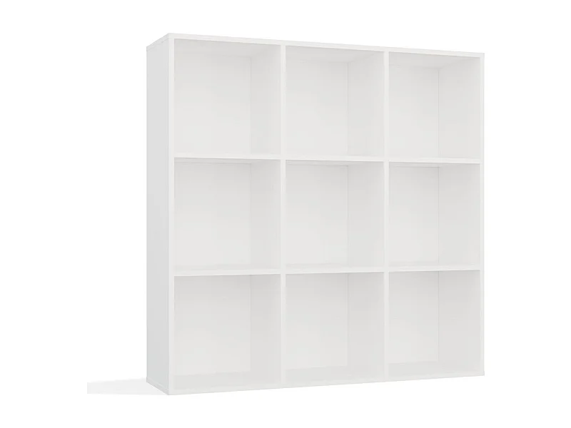 MALAX - Scaffale a 9 scomparti per riporre libri, decorazioni - Bianco