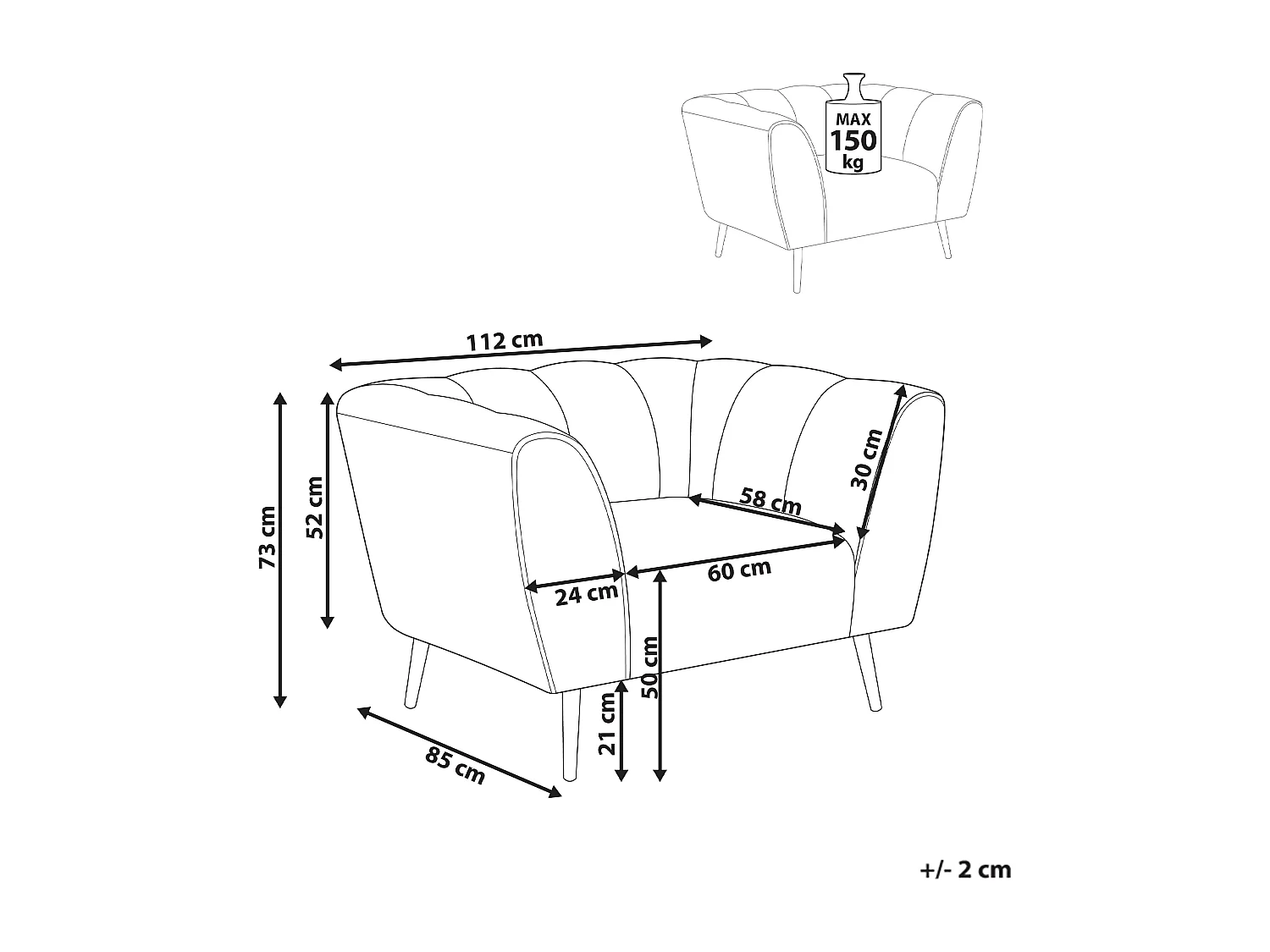 Fauteuil ORSTA Tissu Vert