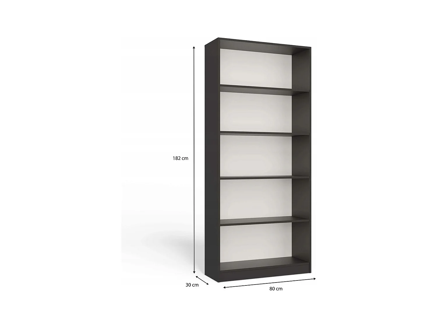 FLORENCE – Bücherregal mit 5 Regalböden – Maße 182 x 80 x 30 cm – Aufbewahrungsmöbel für Bücher – Beige