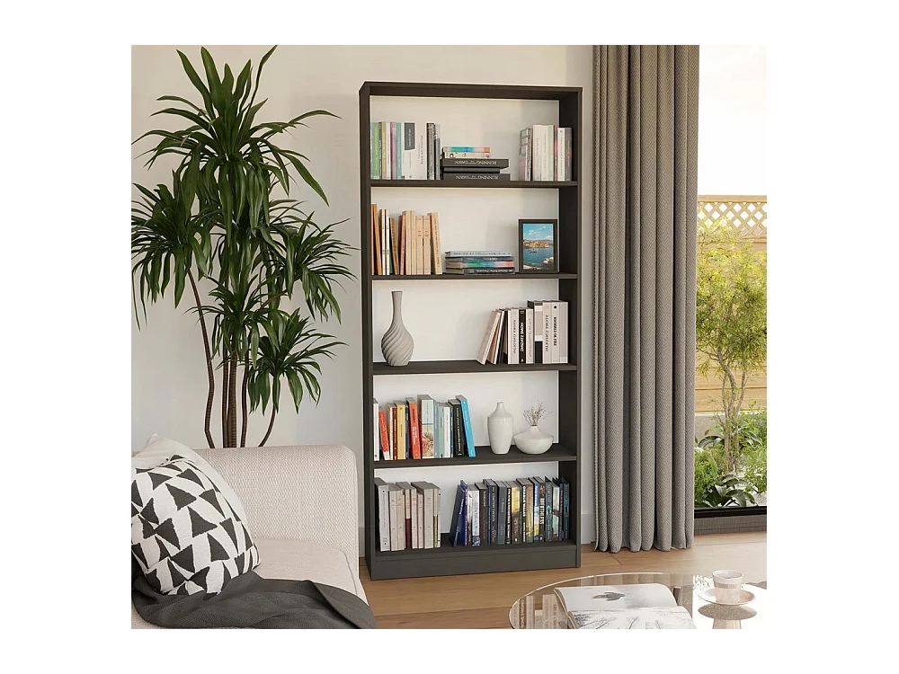 FLORENCE – Bücherregal mit 5 Regalböden – Maße 182 x 80 x 30 cm – Aufbewahrungsmöbel für Bücher – Beige