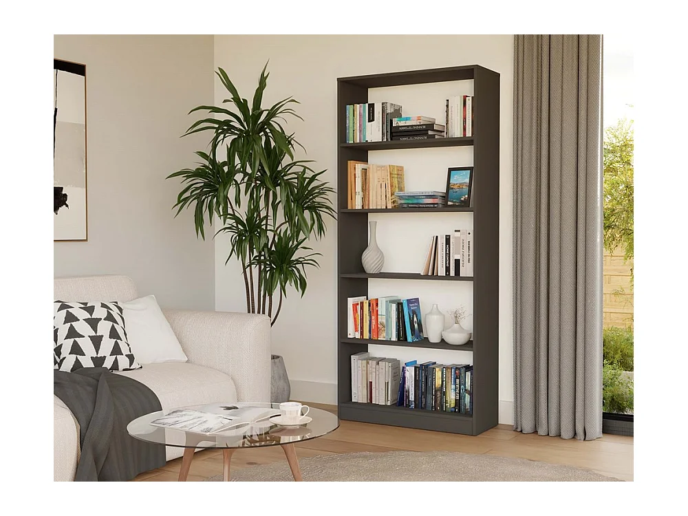 FLORENCE – Bücherregal mit 5 Regalböden – Maße 182 x 80 x 30 cm – Aufbewahrungsmöbel für Bücher – Beige