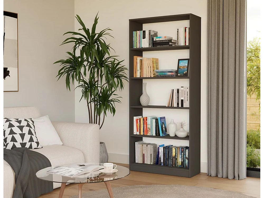 Regał Onyx R80 | Antracytowy  | 80x30x182 cm | Regał na Książki