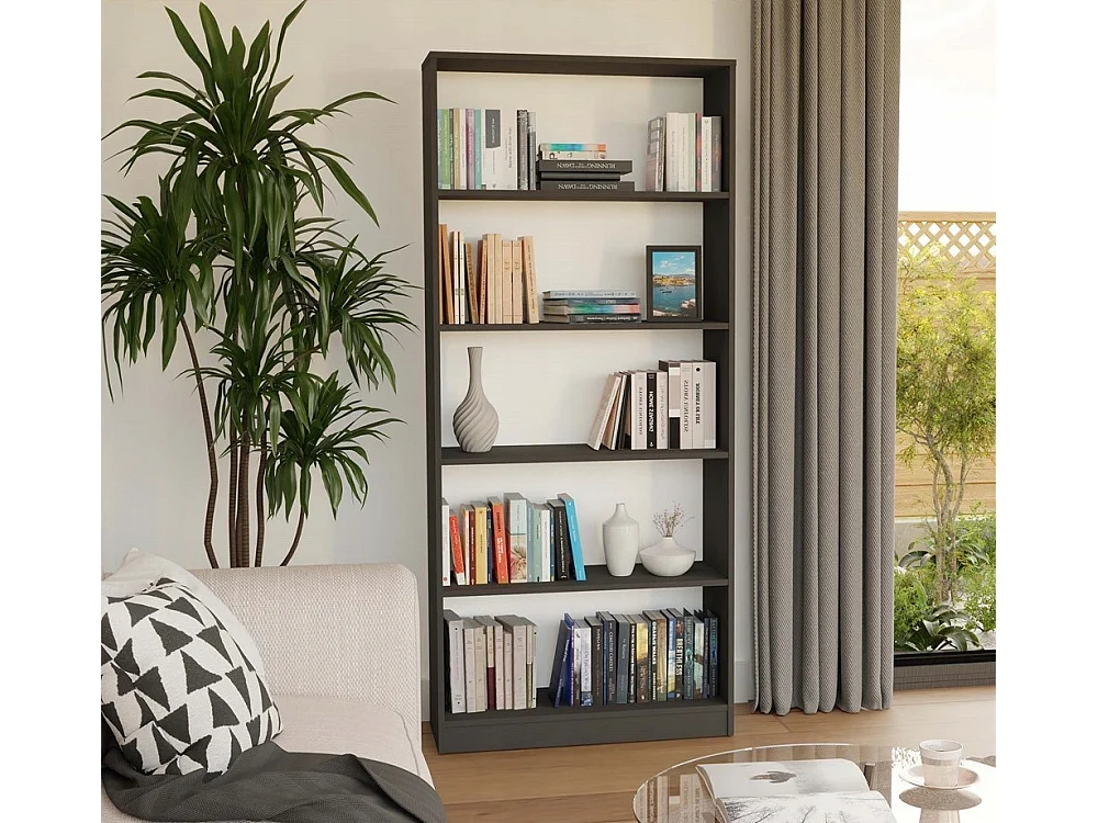 Regal Onyx R80 - mensola per libri, giocattoli per il soggiorno - 80x30x182 cm - ANTHRAZIT