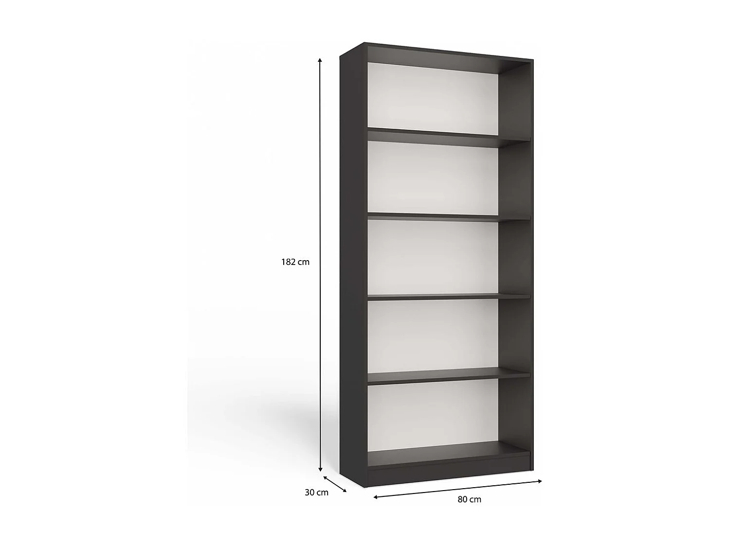 Regal Onyx R80 - mensola per libri, giocattoli per il soggiorno - 80x30x182 cm - ANTHRAZIT